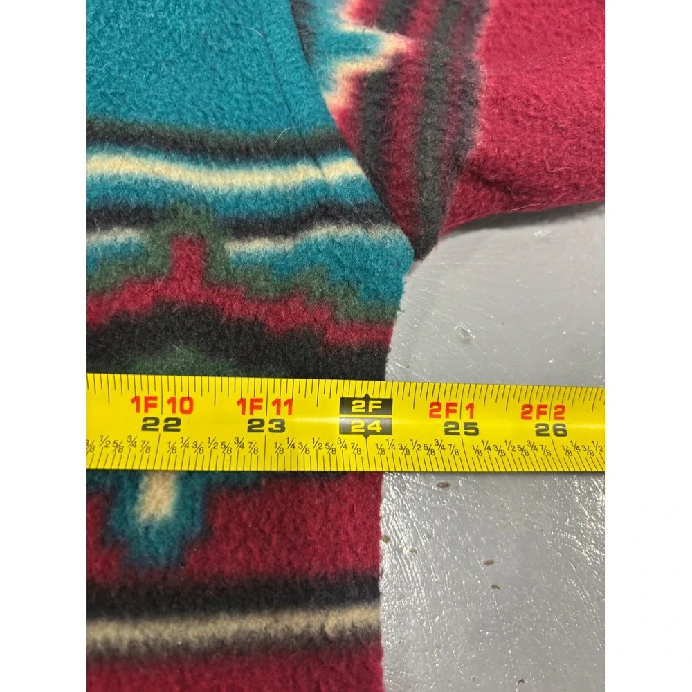 Vintage Blazer Mens Fleece Shirt Large Aztec Southwestern Burgundy Button Up - Picture 4 of 6